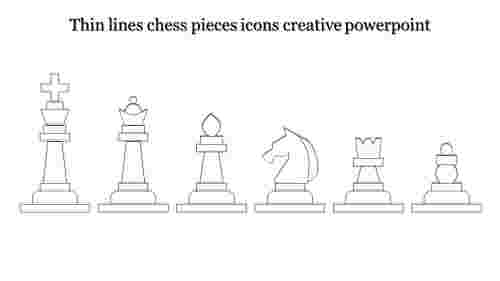 creative powerpoint-Thin lines chess pieces icons creative powerpoint